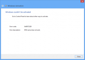 Error pops up with Error 0x8007232B DNS Name Does Not Exist