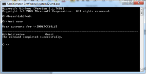 Windows Command prompt - password reset