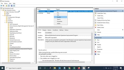 Disable Telemetry Data Collection in Windows 10 using Task Scheduler 1
