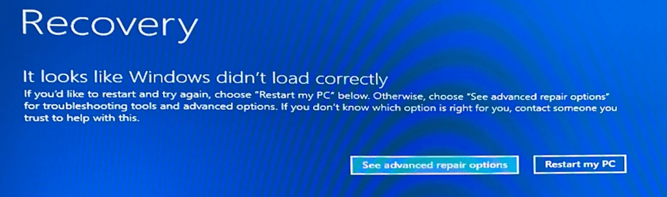See advanced repair options