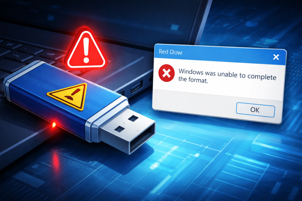 USB pen drive corrupted-Windows Was Unable to Complete the Format