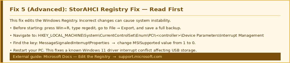 StorAHCI Registry Key